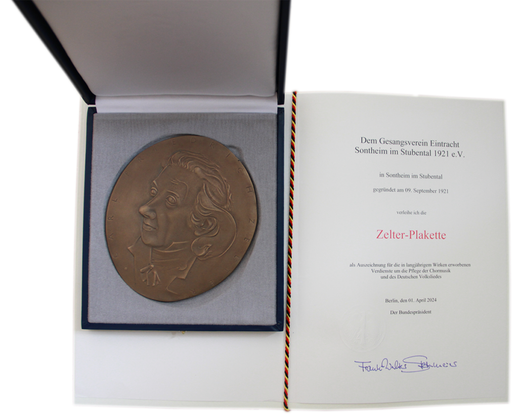 Auszeichnung mit der Zelter-Plakette
